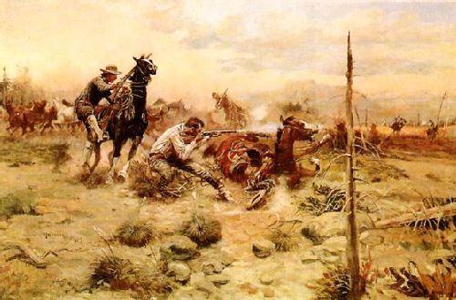 Charles M Russell When Horse Flesh Comes High Spain oil painting art
